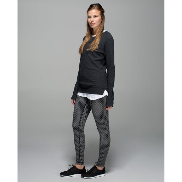 LULULEMON Wunder Under Pant Full-On Luon Tri Geo Silver Spoon Black Size 10 RARE - Picture 13 of 14